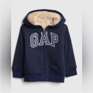 GAP Navy Sherpa-Lined Zip Hoodie - Navy 5T